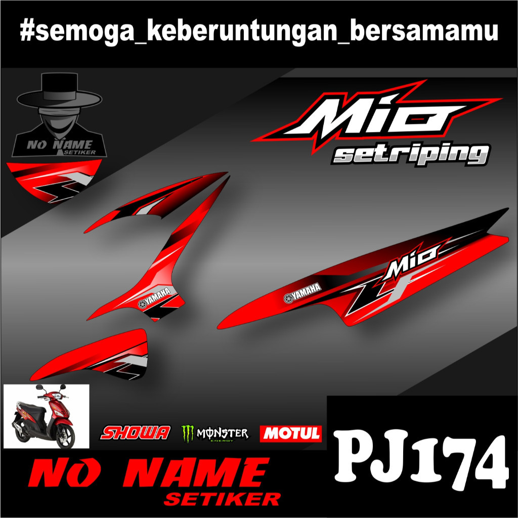 Stiker Striping Variasi Mio 110 Smile/sporty  2008 2009 2010 2012 2013 Setiker Decal Mio Karbu