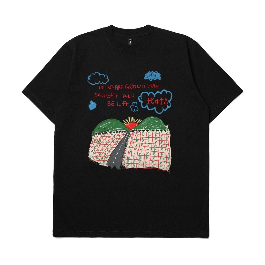 【COD】 NEW T-shirt Band Koil Ini Negara Bodoh Yang Sangat Aku Bela Black KAOS