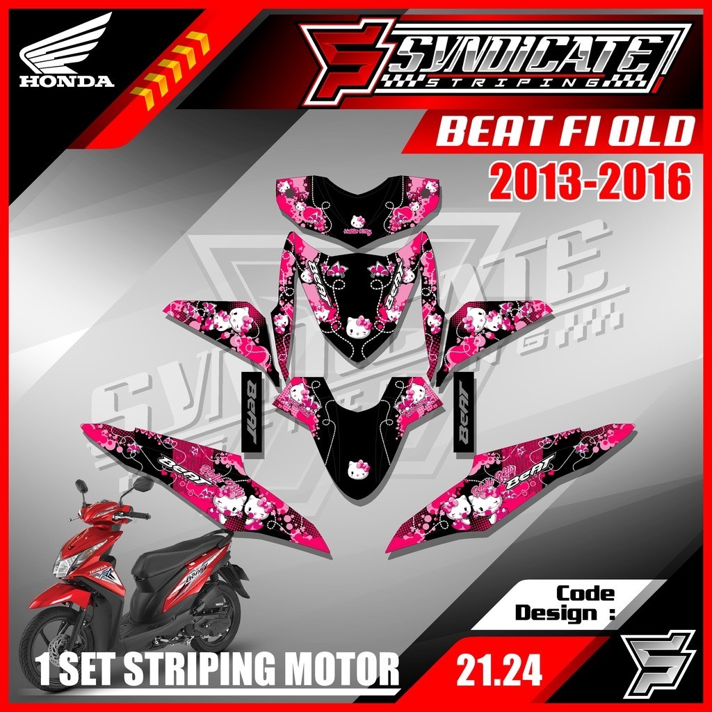 Decal Stiker Fullbody Beat Fi  Lama / Old 2013 2014 2015 2016 Desain HELLO KITTY