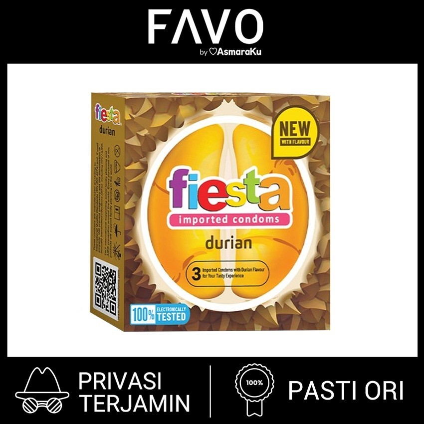 Kondom Fiesta Durian isi 3 Pcs - Kondom Rasa Durian