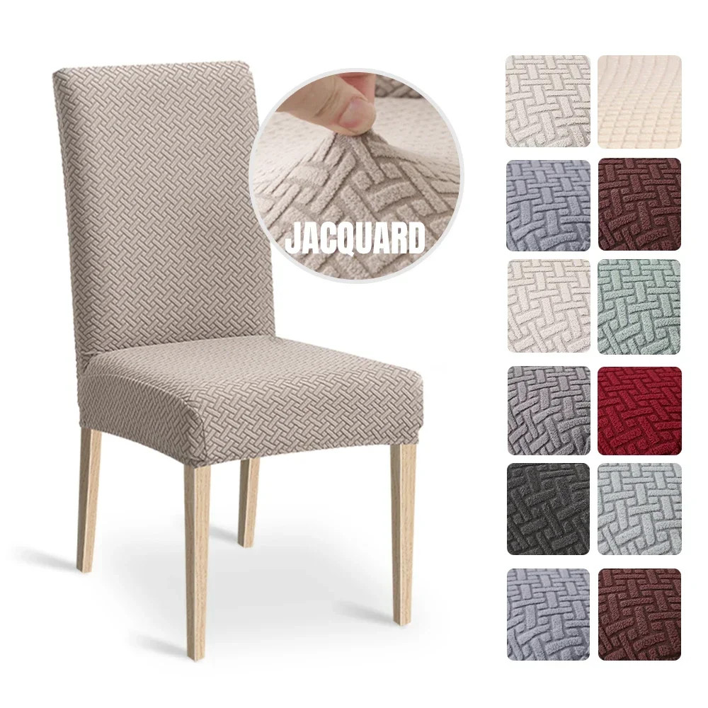 

Jacquard Chair Cover for Dining Room Stretch Jacquard Dining Chair Cover Slipcover Elastic Spandex Kitchen Chair Cover