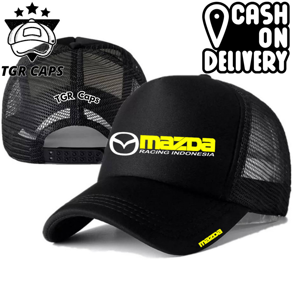 TGR Caps Topi Trucker MAZDA - Topi Distro MAZDA Logo - Topi MAZDA Premium - Topi Pria Dewasa - Topi 