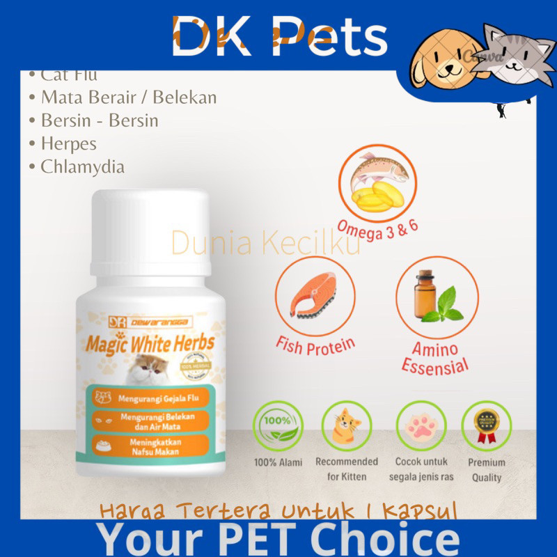 Magic White Herbs Dewarangga Suplemen Anti Flu Belakan Kucing (1 KAPSUL)