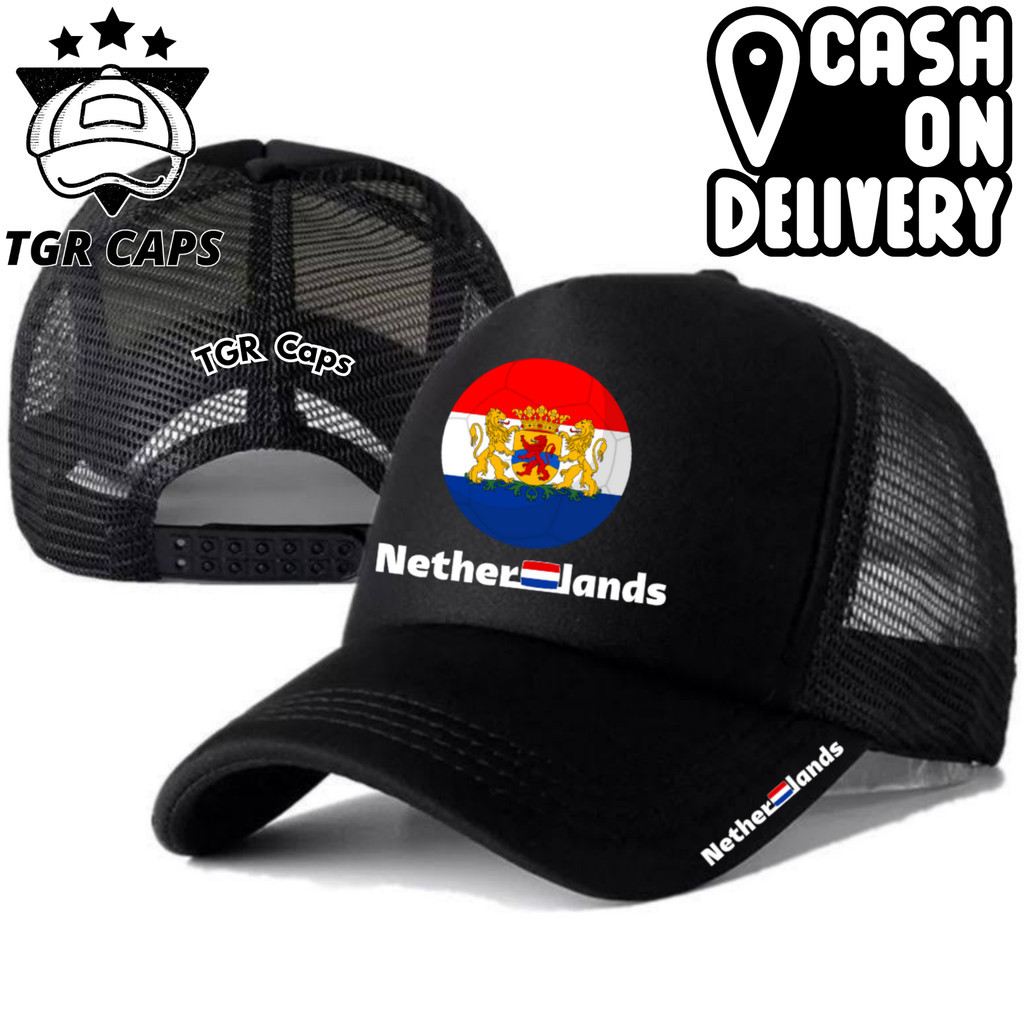 TGR Caps Topi Trucker TIMNAS BELANDA - Topi Distro NETHERLANDS Logo - Topi Tim Nasional BELANDA Prem