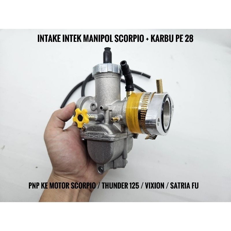 ( PAKET MURAH ) KARBULATOR KARBU PE 28 KEIHIN ORIGINAL PLUS INTEK INTAKE MANIPUL SCORPIO Z VIXION SA