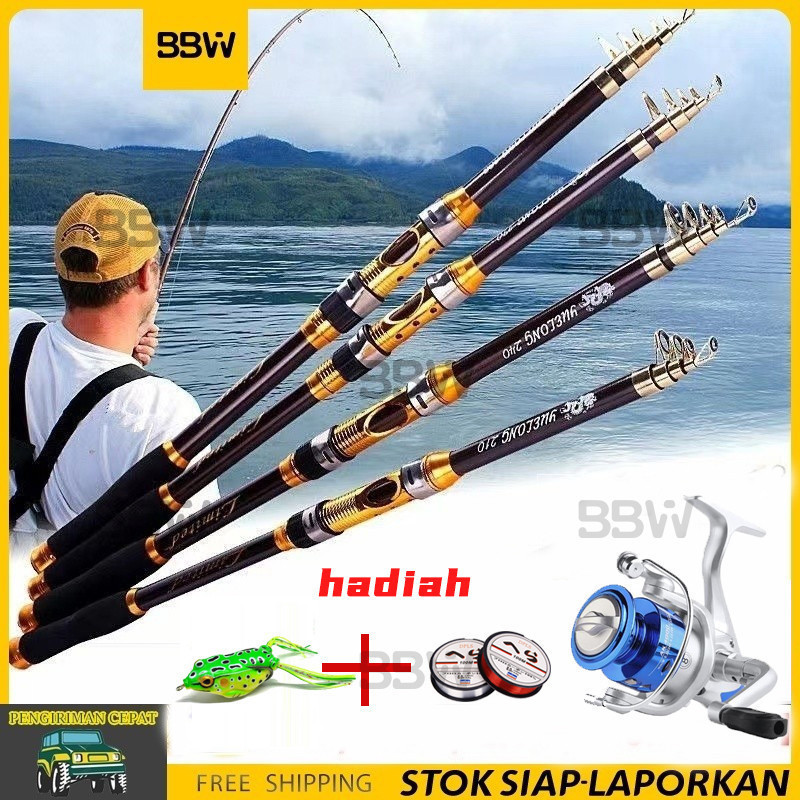 Joran Pancing Murah Kuat Teleskopik set/ Tongkat Pancing Murah Portable Joran Pancing Portable Carbo