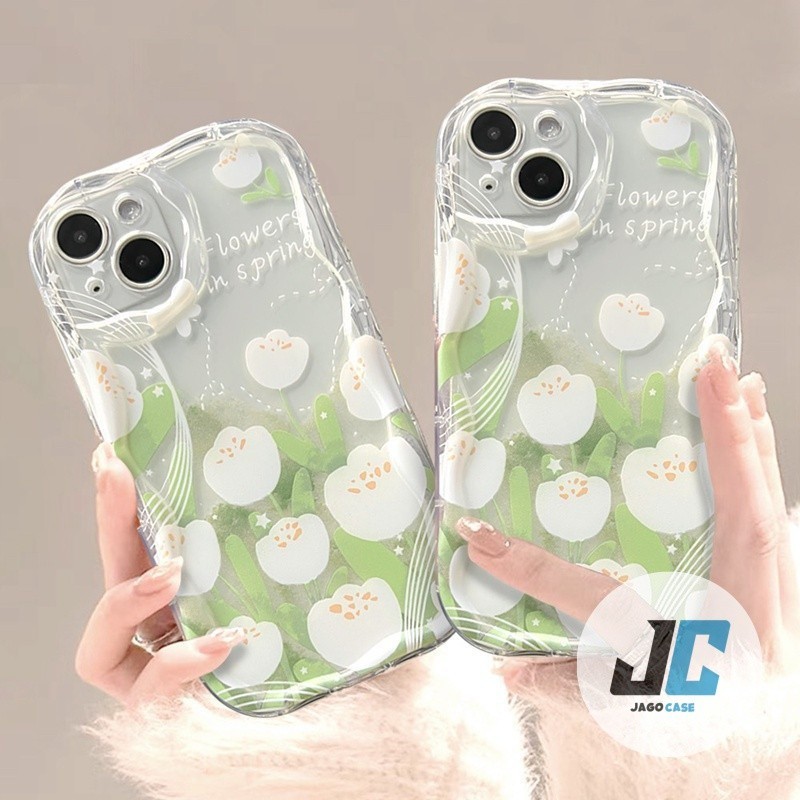 Case HP iPhone 11 Pro Max 12 13 14 15 16 Plus XS XR 6+ 7+ 8 Plus aesthetic bunga yang fresh