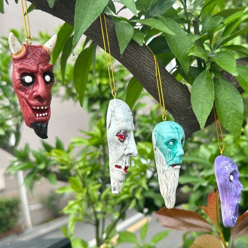 Halloween Hanging Ornaments 4Pieces Vampires and Devil Miniature Figurines Pendants Set for Holiday 