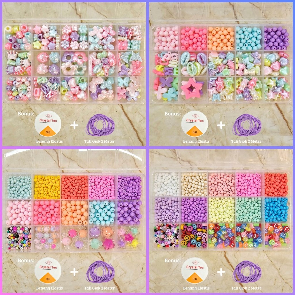 MB88 - Diy Pernak Pernik Gelang 1 Box Mute Manik Manik Pasir - Diy Manik Manik Gelang Aesthetic