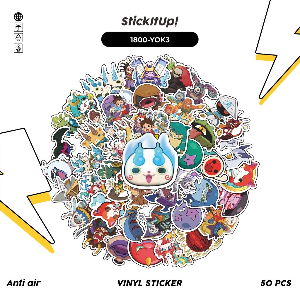 

COD✨ 50 Pcs Stiker YOKAI WATCH MIX 03 Lucu Anti Air Untuk Dekorasi Notebook Sepeda Skateboard Handphone DIY