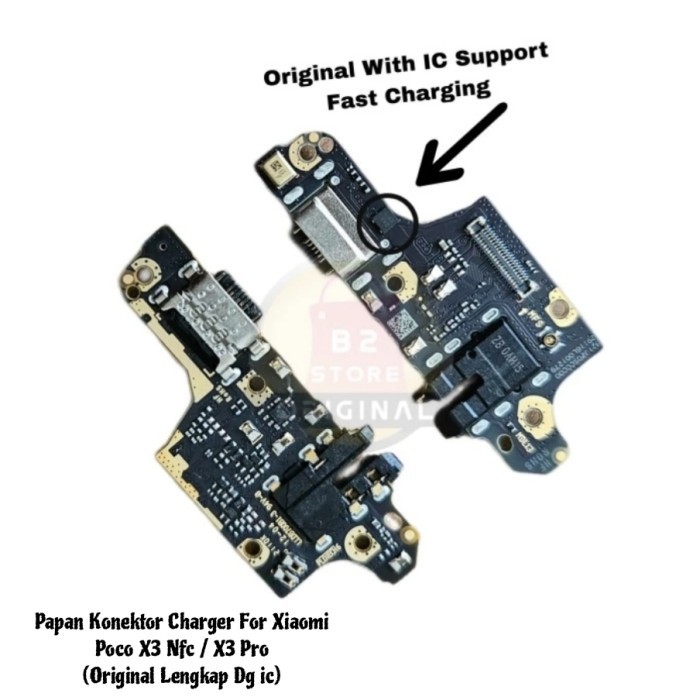 TDAcc Pcb Konektor Charger / Papan Con Cas Xiaomi Poco X3 Pro - X3 Nfc Ori