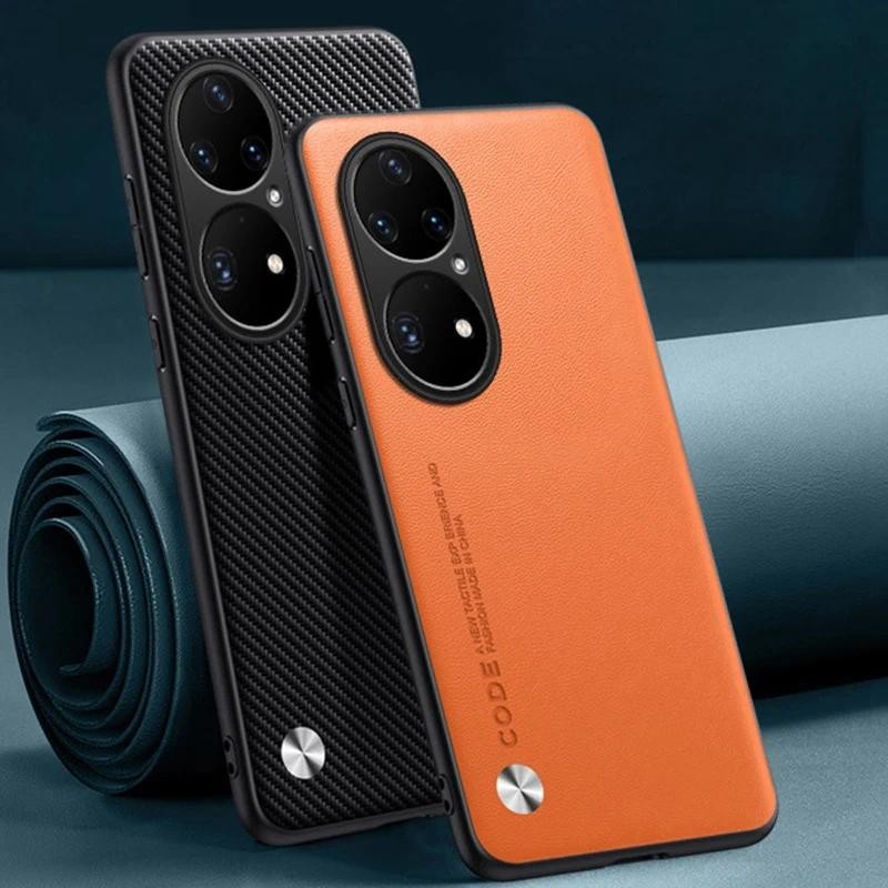 Untuk Huawei P50 Pro case Serat Karbon Kulit Silikon Perlindungan Penuh Penutup belakang Untuk Huawe