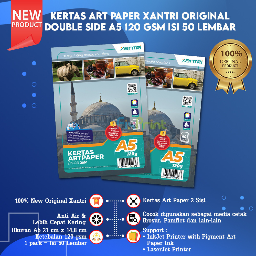

50 Sheets Kertas Photo Art Paper A5 210gsm 210 gsm Print Double Side Anti Luntur pakai Tinta Art Paper Kertas Art Paper Ukuran A5 gsm 210 Kertas Art Karton Cartoon Carton