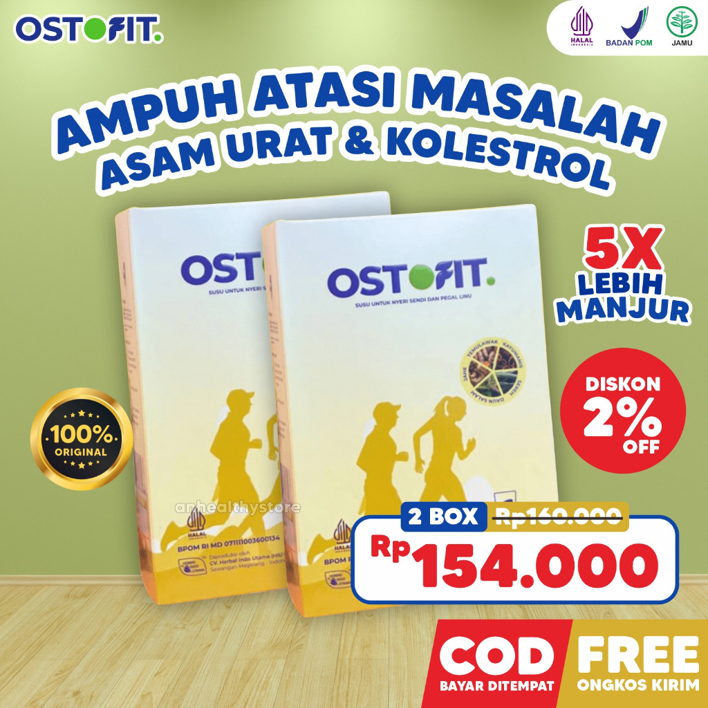 

(FLASH SALE) OSTOFIT 2 Box Susu Herbal Alami Ampuh Atasi Masalah Sendi Tulang Asam Urat Kolestrol