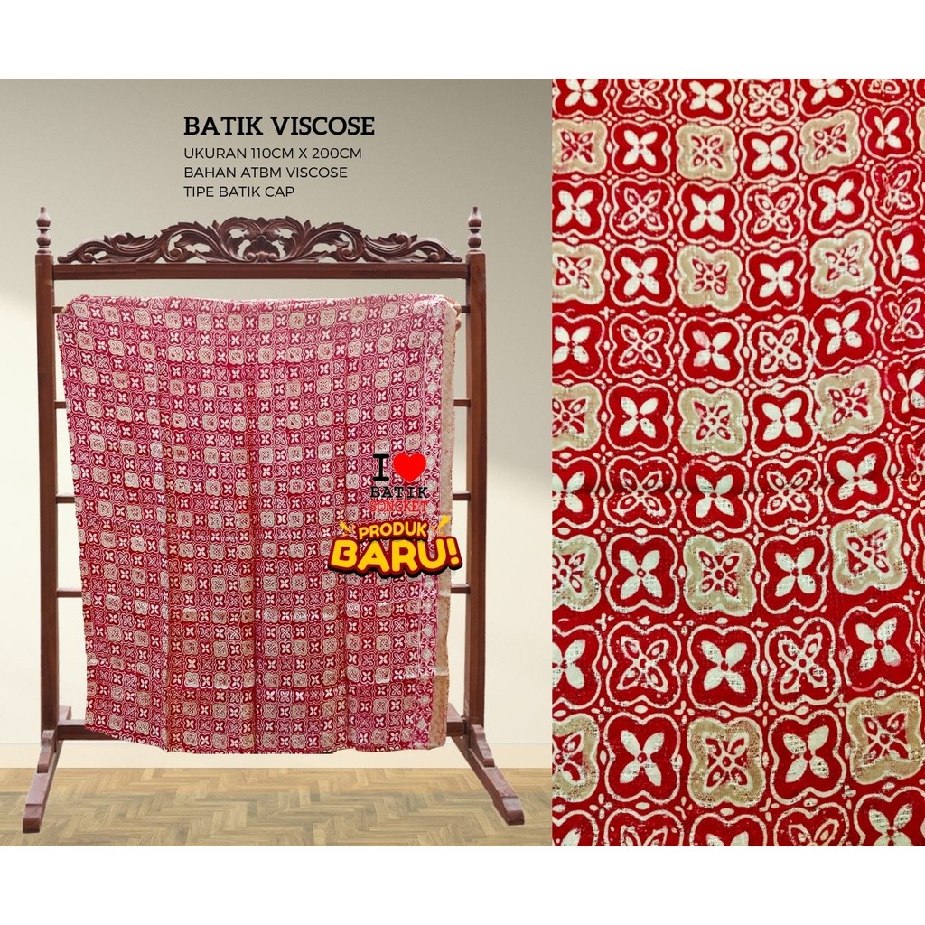 VISCOS PASTEL PARANG MOTIF 2 BAHAN KAIN BATIK VISCOSE VISKOS ATBM PINK FANTA KAWUNG