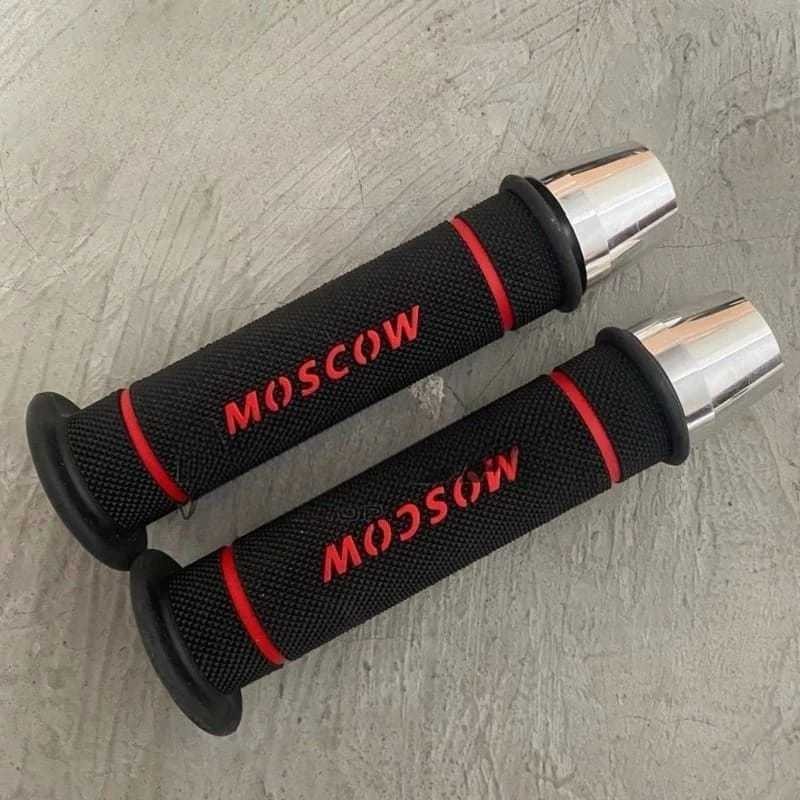 PROMO Paket  Handgrip Motor Moscow + Jalu Stang Chrome Universal Untuk Semua Motor Handgrip Motor Or