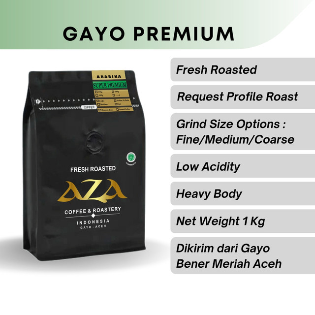 

Aza Coffee - Kopi Arabika Gayo Kualitas Super Premium 1 Kg