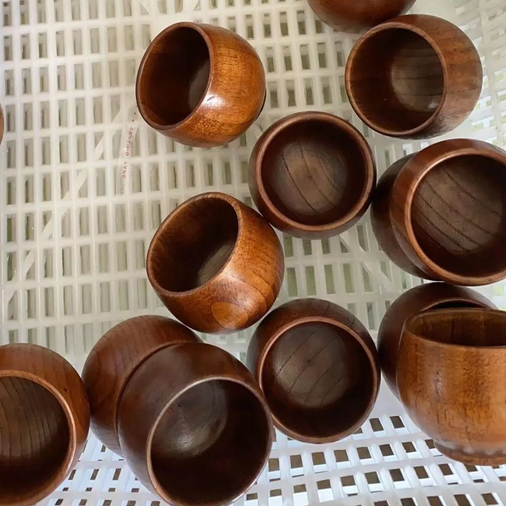 

Small Home Use Sake Cups Wooden Craft Mini Tea Cup 50ml Mug