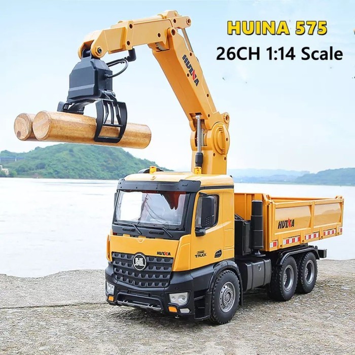 RC Truck Excavator Huina 1575 1/14 26CH Mainan Alat Berat Dump Truk  Mainan Mobil Remot Control Asli