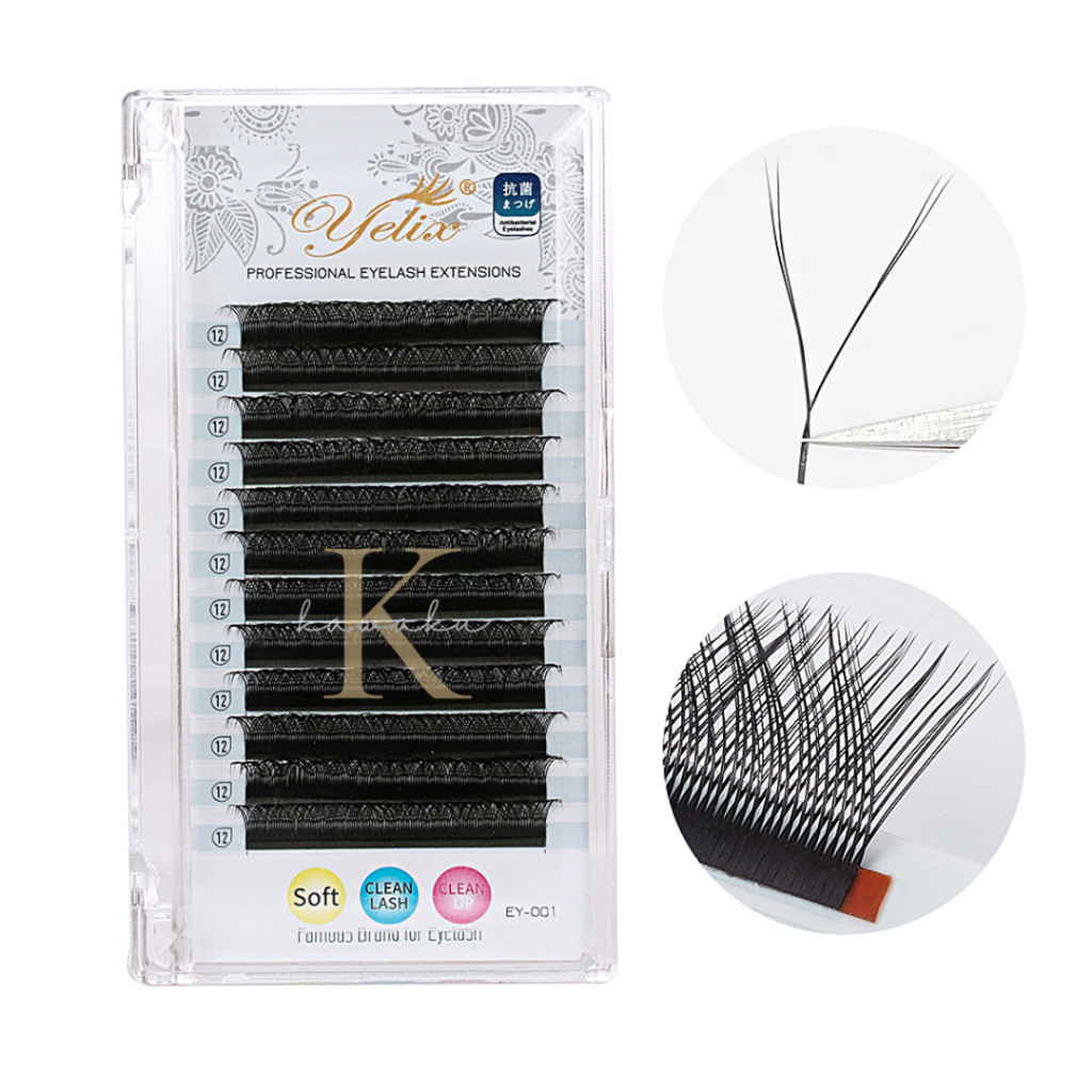 YELIX Y SHAPE/ Yelix YY-Shape Lashes Super Soft  Eyelash Extesion/ Yelix Label Bawah Hitam