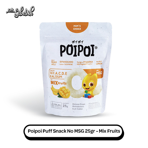 

Poipoi Puff Snack Mix Fruits 25g - No MSG | Tanpa Pengawet | Healthy Snack Sehat | Tidak Digoreng | Rak Sebelah