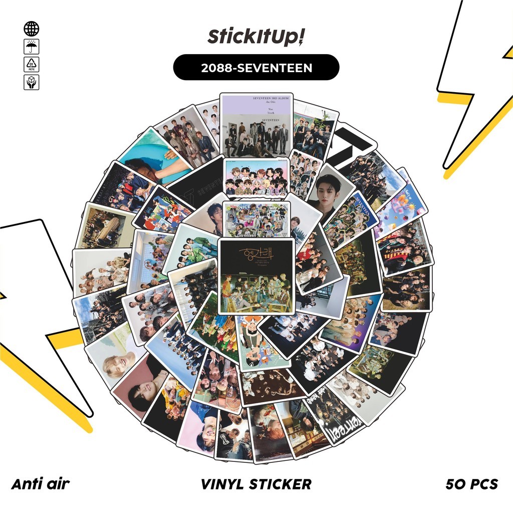 

COD✨ 50 Pcs Stiker SEVENTEEN Lucu Anti Air Untuk Dekorasi Notebook Sepeda Skateboard Handphone DIY