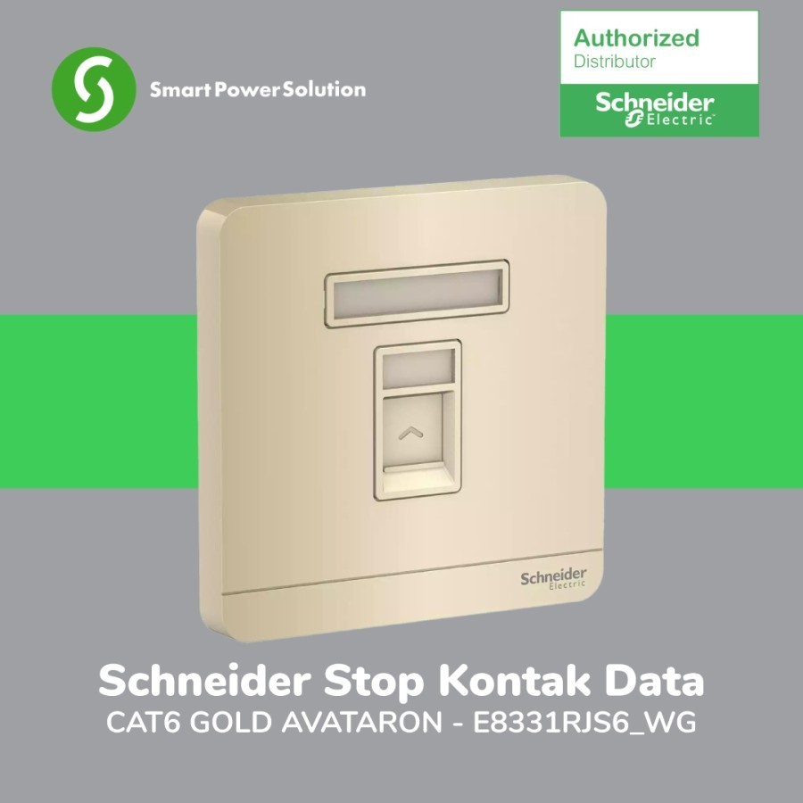 Schneider Stop Kontak Data Cat6 Gold AvatarOn - E8331RJS6_WG