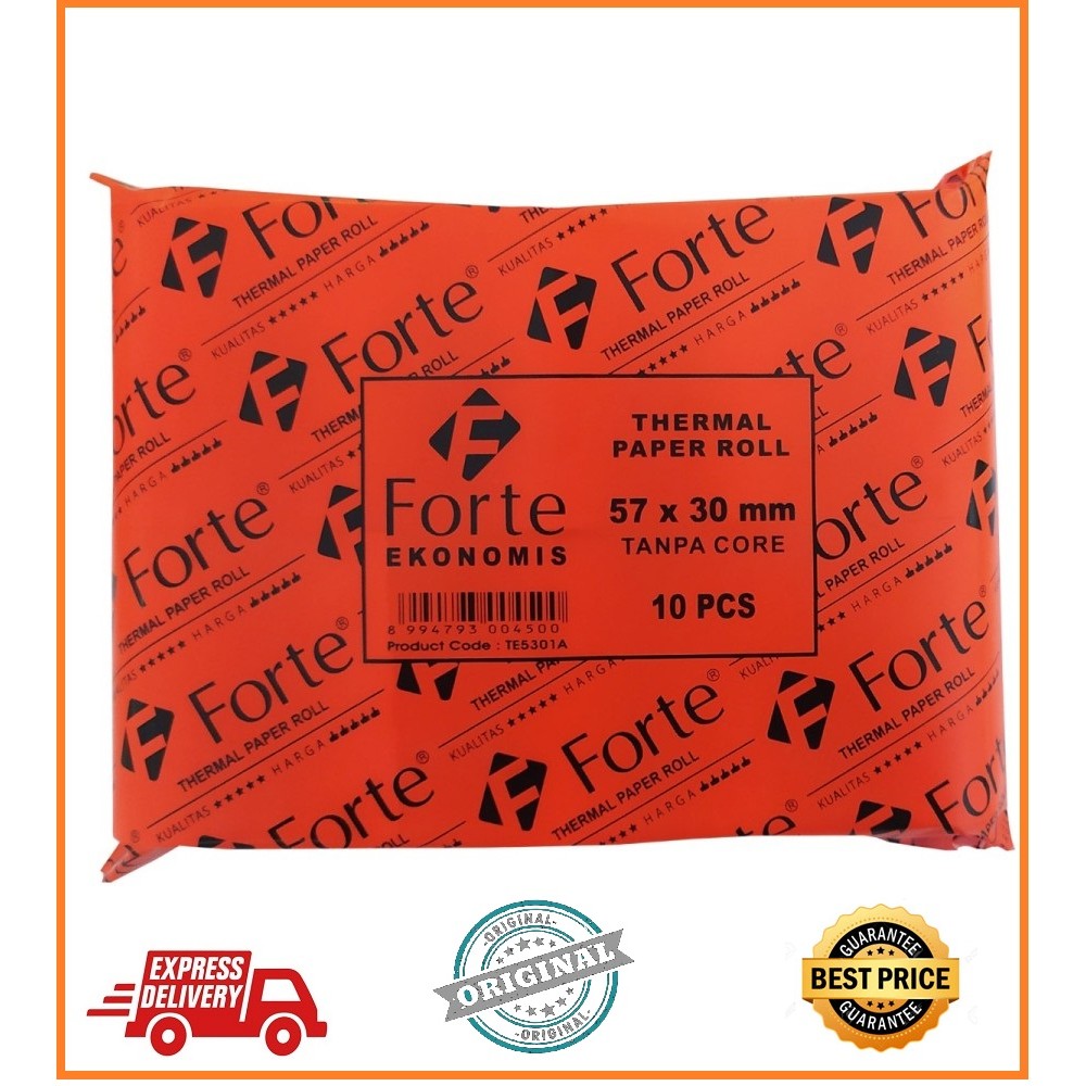 

Forte Kertas Thermal Struk Kasir 57x30 Isi 10 Roll High Quality