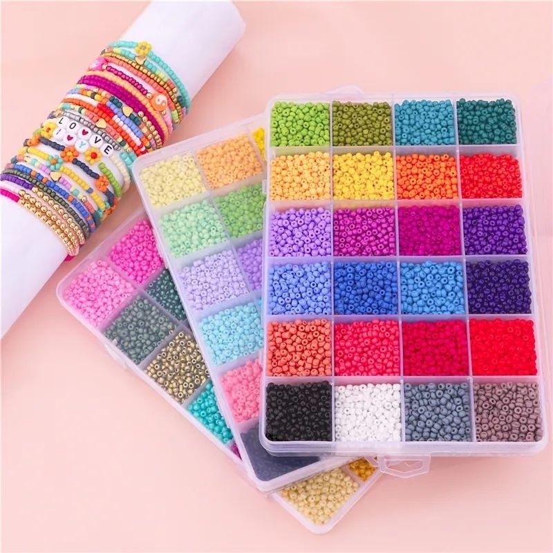 Paket Manik Pasir Paket Kit Box Beads 24 Colour Paket Payet 24 Warna Untuk Meronce Gelang Kalung Cin