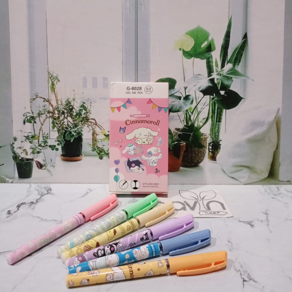 

(12pc) PEN GEL motif KUROMI SANRIO CINNAMOROLL PENA BALLPEN ipen
