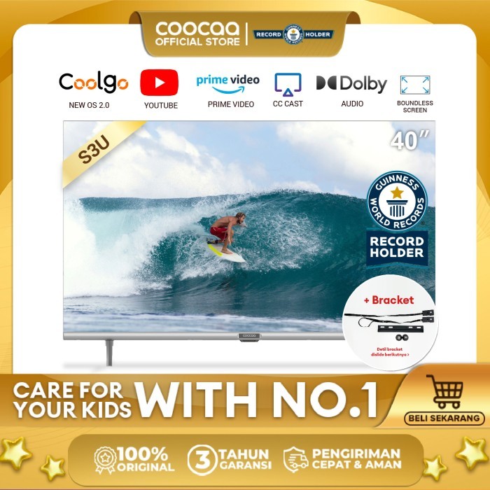 + BRACKET COOCAA 40 inch Digital Smart TV Model : Coocaa 40S3U