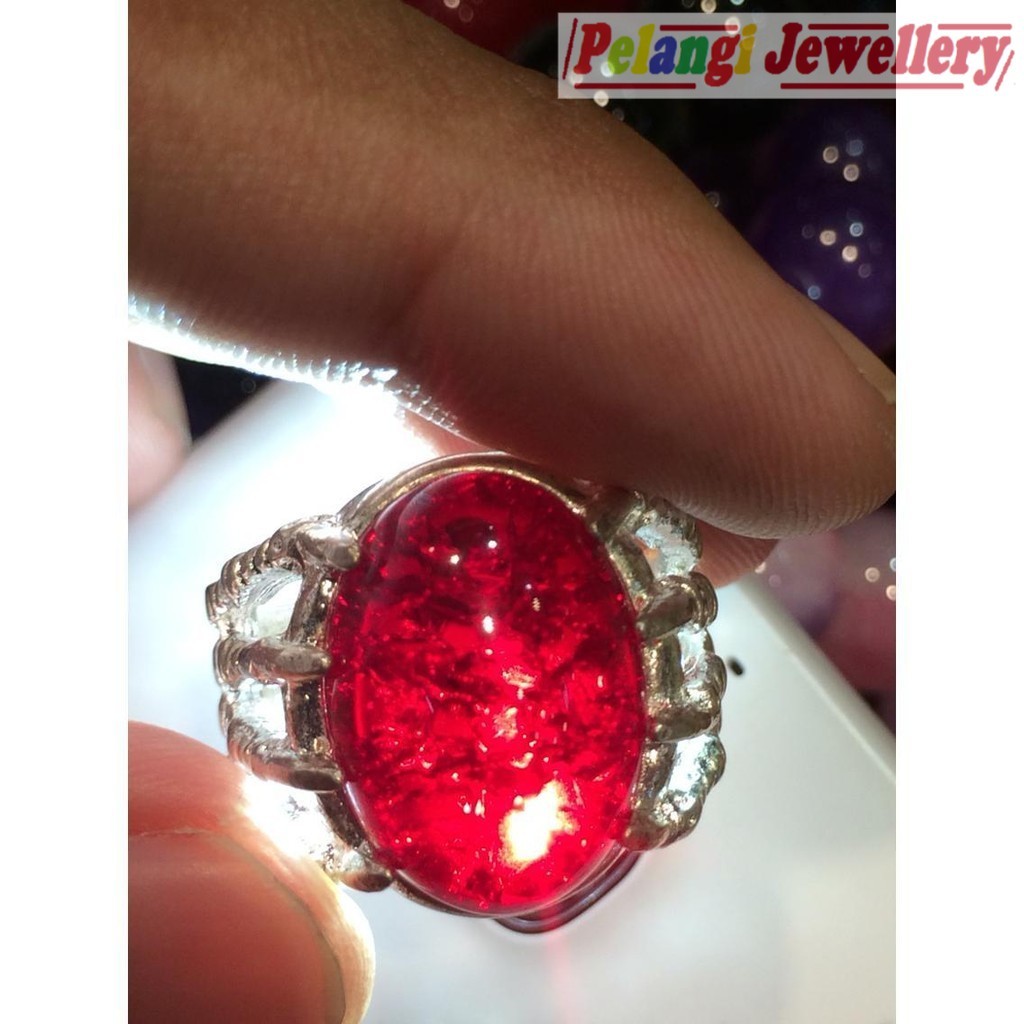 Cincin Cakar Batu Pecah Seribu Merah Siem HQ