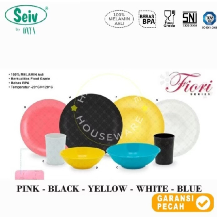 SEIV Mangkok Makan 7" Melamin Fiori Series | Mangkok Sop Seiv by Onyx