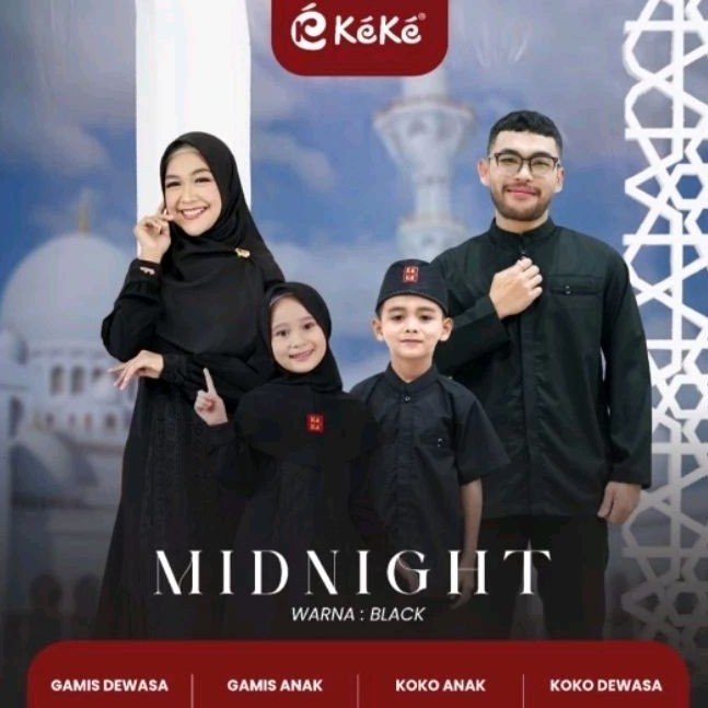 READY STOK SARIMBIT KEKE MIDNIGHT SERIES 01 RYAN RICIS FOR KEKE - GAMIS HITAM DAN KOKO HITAM