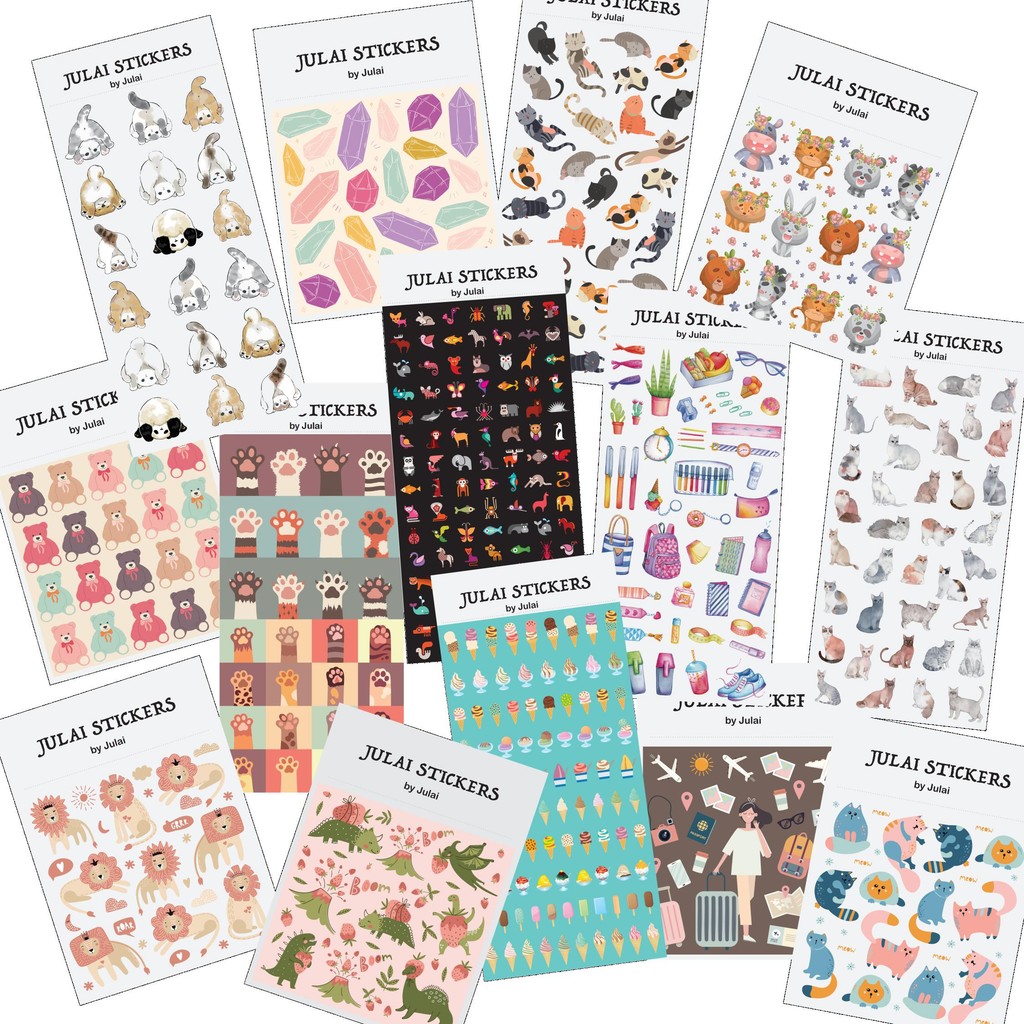 

Cute Decorative stickers GEMS STATIONERY ICE CREAM ANIMALS Planner Notebook Journal Phone Diary Album Gift Decoration Stickers