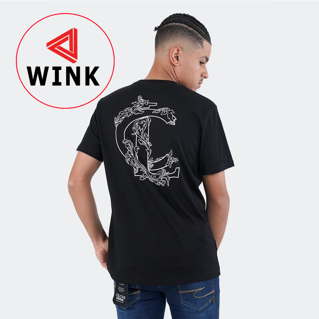 [WINK] CELCIUS Kaos Print Free Box Celcius LIN000091C Hitam  t-shirt T-shirt
