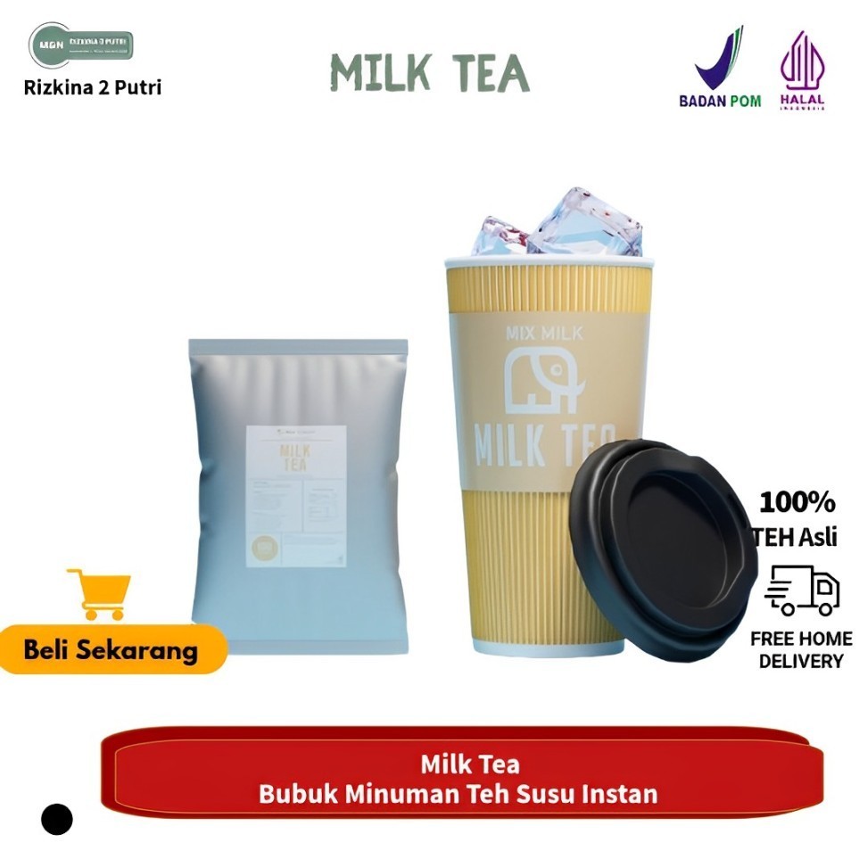 

Teh Susu Instant Milk Tea Mix Powder Bubuk Minuman Serbuk Instan Drink Kemasan 100 Gram