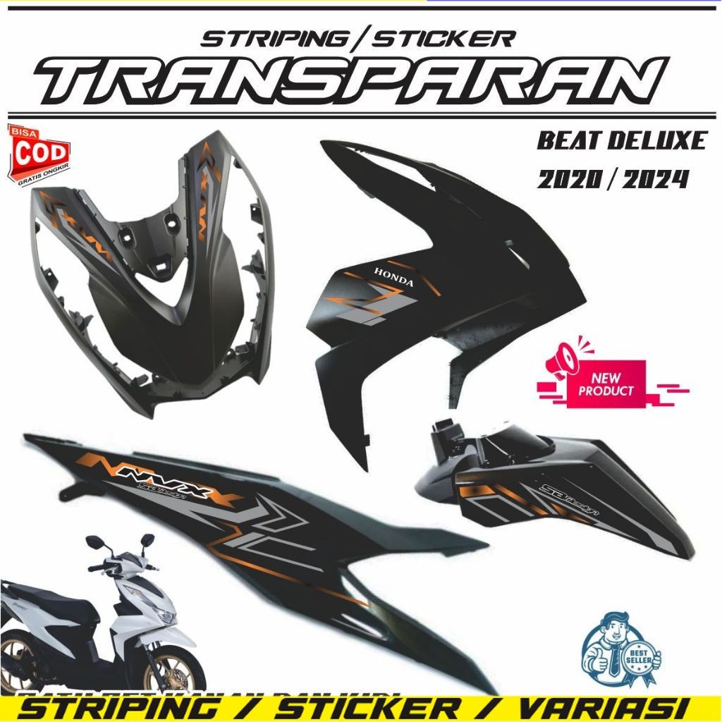 Striping Transparan Uv Beat Deluxe Speciale NVX Candy Konsep Abubulux