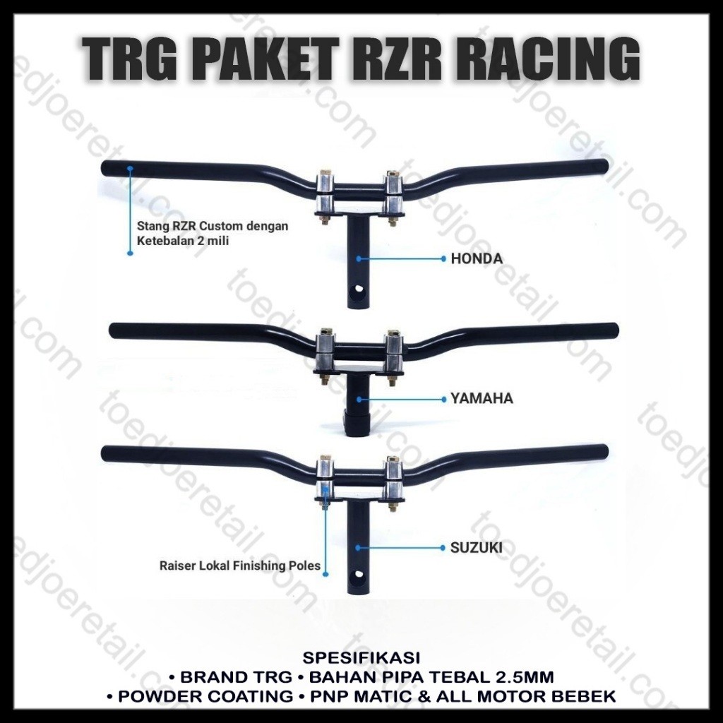 TRG Paket stang rzr custom balap roadrace full set beat street pcx 150 vario genio supra revo sonic 