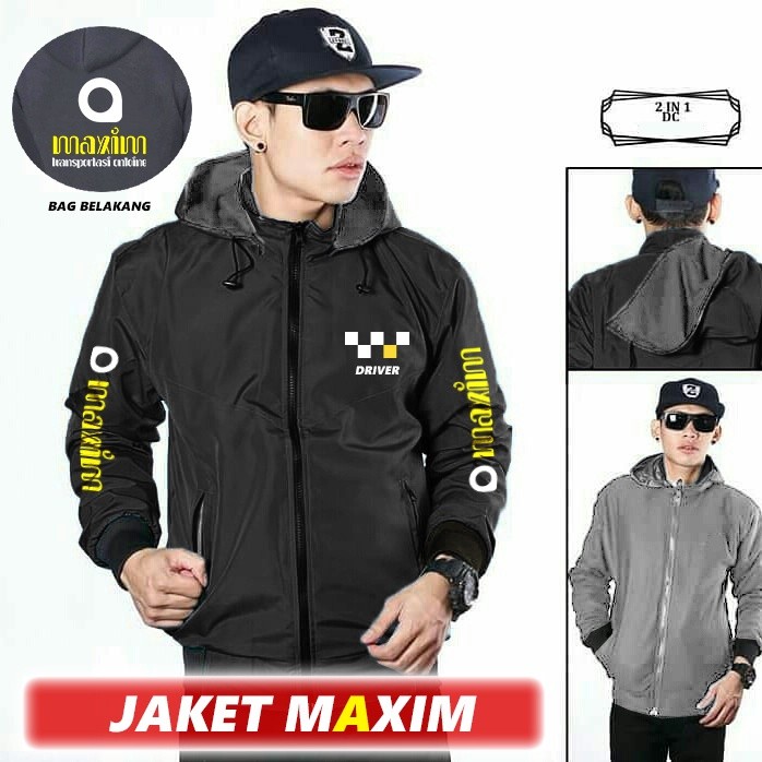 BOSS JAKET MAXIM / JAKET PARASUT DRIVER MAXIM / BISA BOLAK BALIK