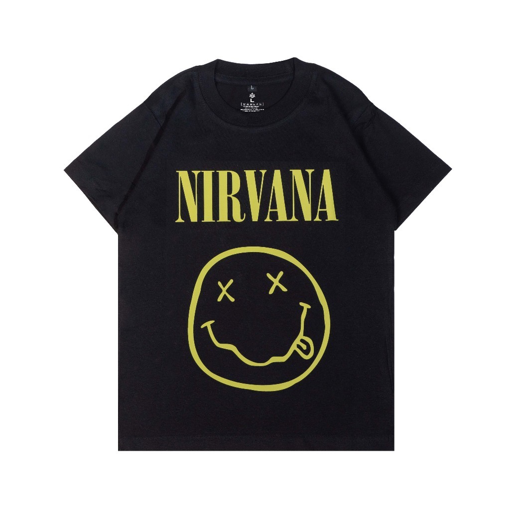 2win Baju Kaos Band Anak Distro Usia 1-10 Tahun Sablon Hitam Nirvana
