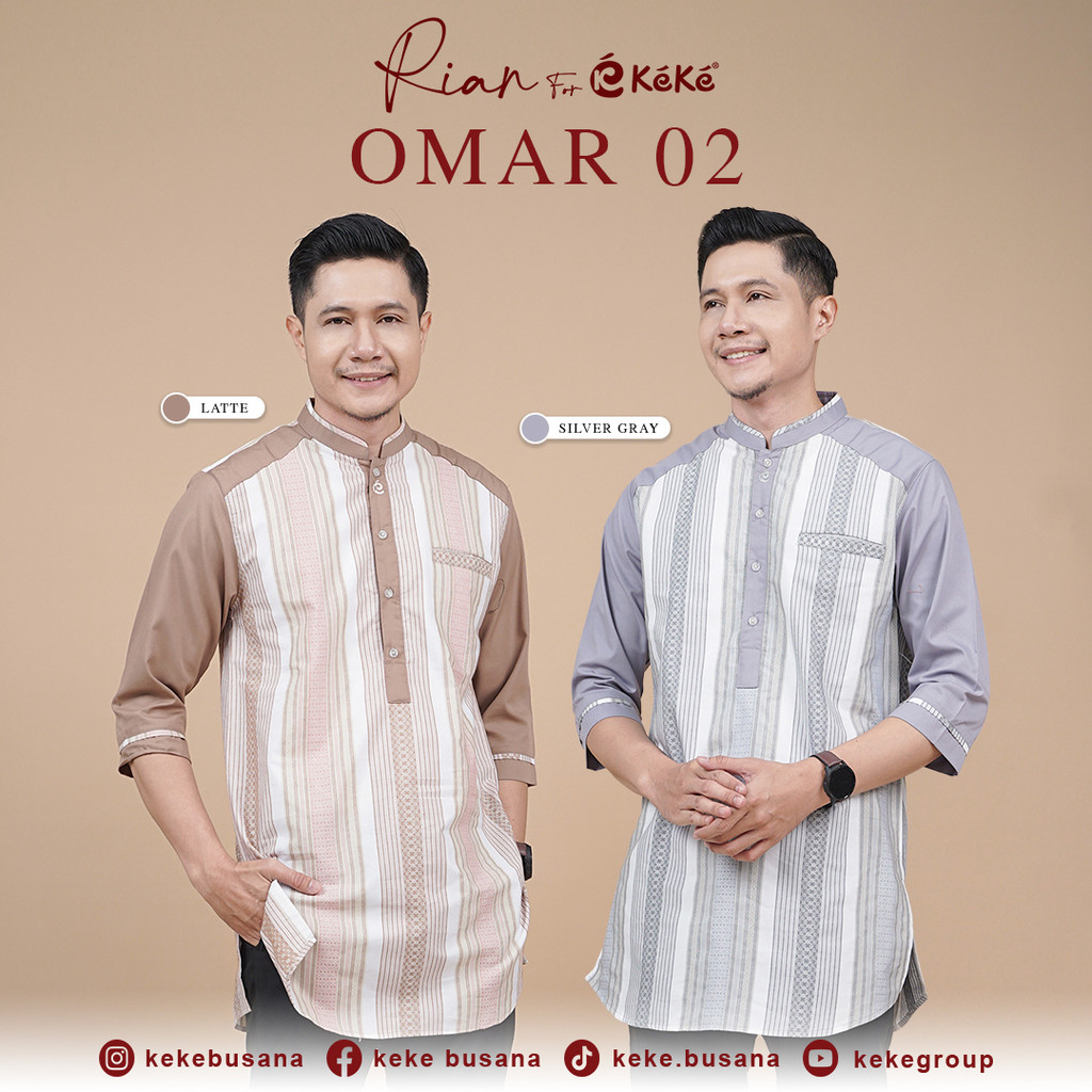 Kd Dl Omar 02 Baju Koko Katun Pria Dewasa by Keke
