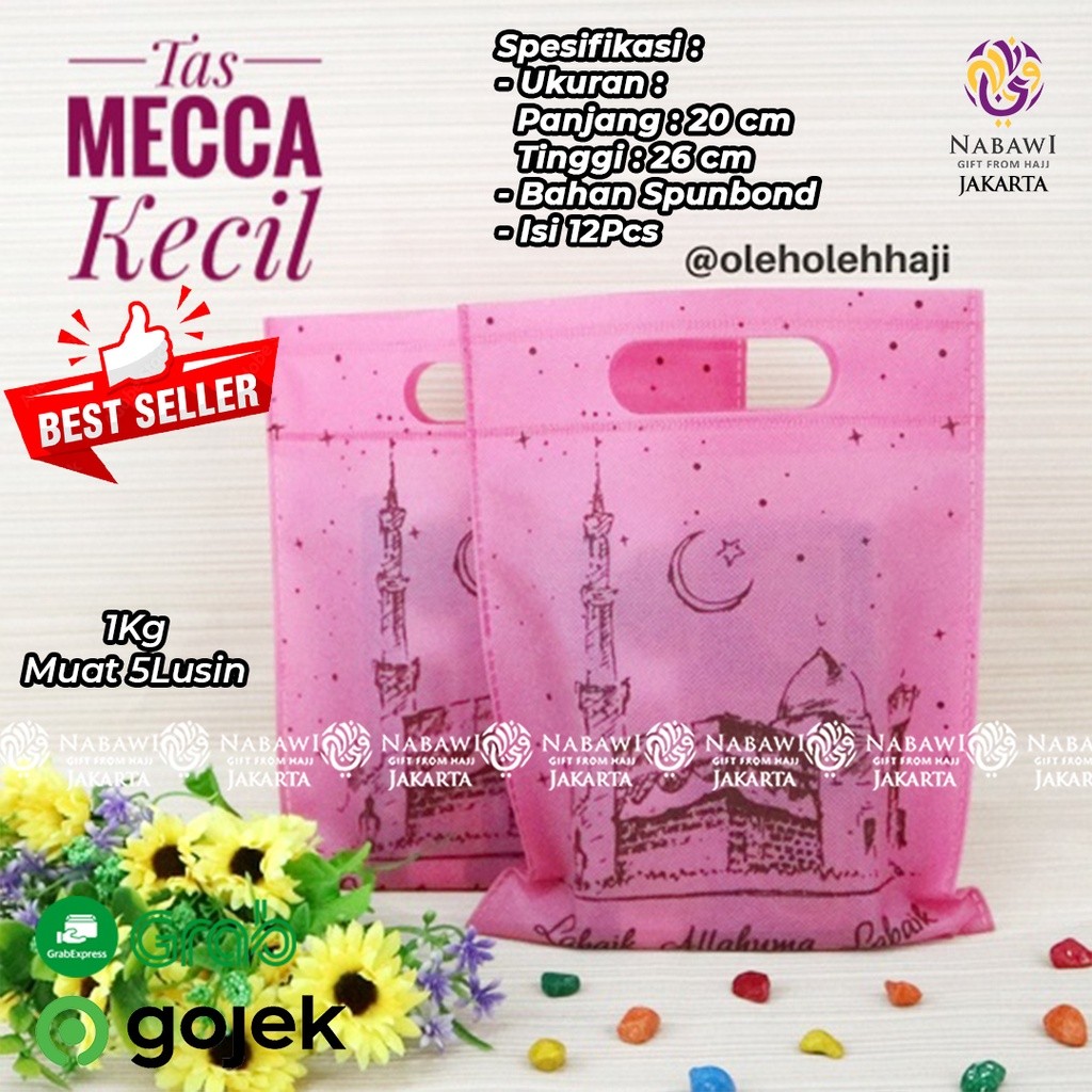 

Tas Souvenir Mecca Kecil Bahan Kain Spunbond Grosir Goodie Bag Gresik