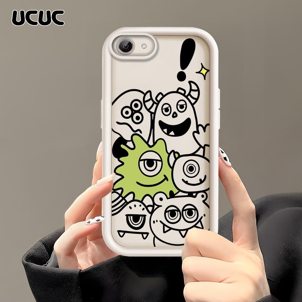 UCUC Vivo Y66 Y65 Soft Silicone Cute Cartoon Monsters Pattern Untuk Phone Case Casing Hp Softcase Ke