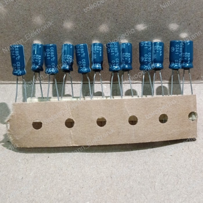Part 3746 elco elko 10uf 10 uf 63v 63volt 63 volt elna asli ori original
