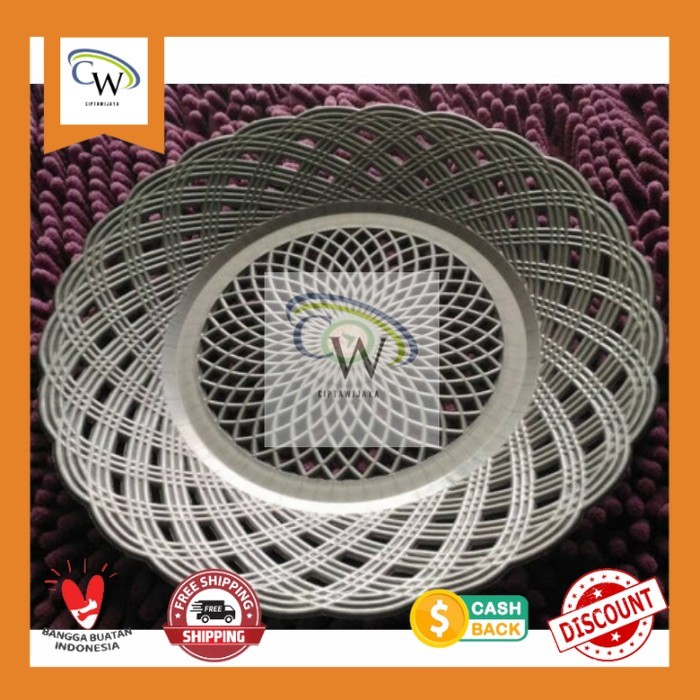 Piring Lidi Plastik/ Piring anyam lidi Plastik Abu abu