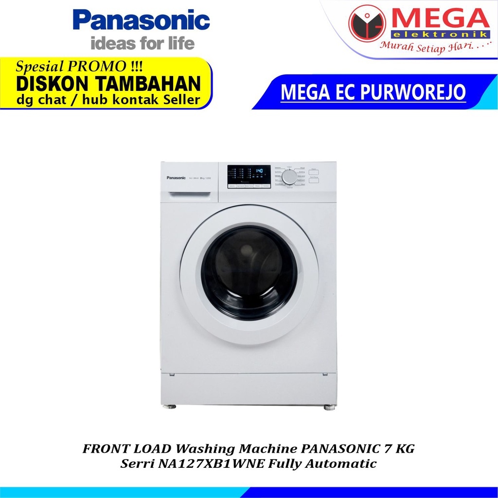PANASONIC MESIN CUCI 1 TABUNG NA-127XB1WNE 7KG OTOMATIS FRONT LOADING
