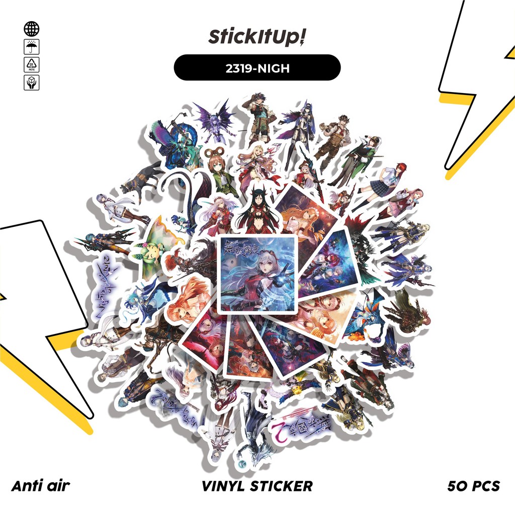 

COD✨ 50 Pcs Sticker Pack GAME SERIES NIGHT OF AZURE CHARACTER MIX 01 Lucu Aesthetic Vynil Waterproof untuk Freebies Sticker Buku Journal Casing HP Laptop