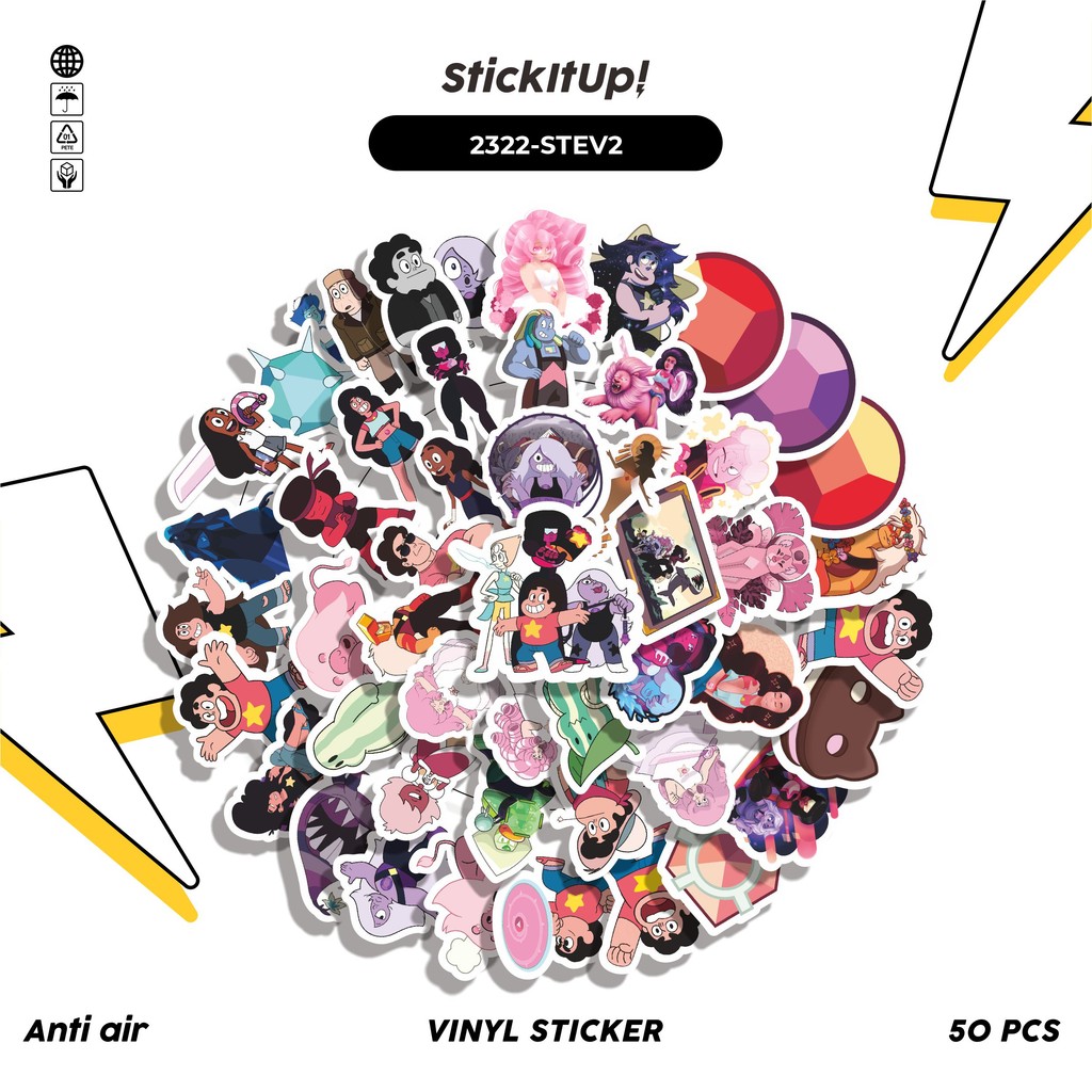 

COD✨ 50 Pcs Sticker Pack CARTOON SERIES STEVEN UNIVERSE CHARACTER MIX 02 Lucu Aesthetic Vynil Waterproof untuk Freebies Sticker Buku Journal Casing HP Laptop