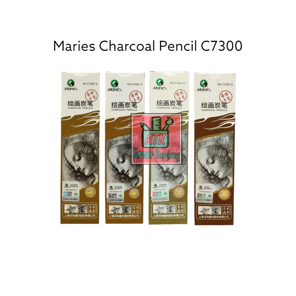 

Maries Charcoal Pencils C7300 Super Soft – Hard / Maries Pensil Charcoal Hitam – SATUAN SHAGB